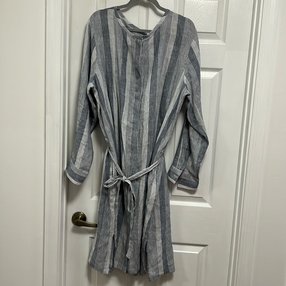 Haven Well Within blue/white stripe 100% linen dress. Size XXL - Picture 4 of 11